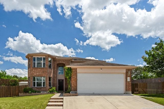 15603 Hastings Park, Selma, TX 78154 - traditional-style home with brick siding, an attached garage, and driveway