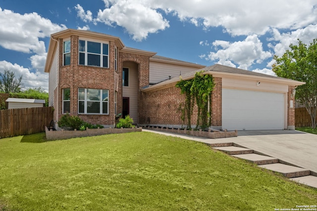 15603 Hastings Park, Selma, TX 78154 - traditional-style home featuring brick siding, an attached garage, and concrete driveway