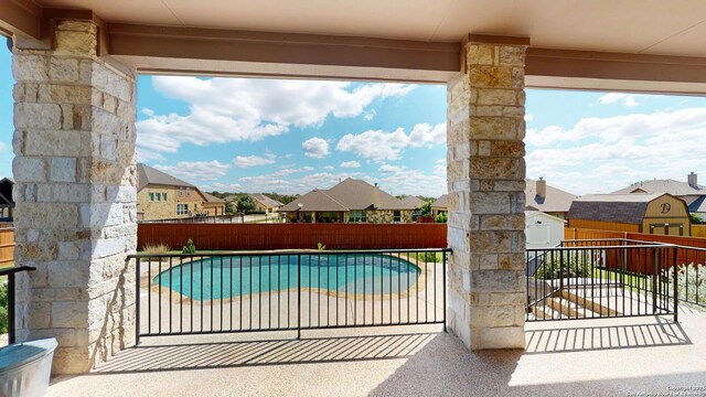 2542 Varrelmann, New Braunfels, TX 78132 - view of swimming pool with a residential view, fence, and a patio area