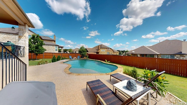 2542 Varrelmann, New Braunfels, TX 78132 - view of pool featuring a residential view, a fenced backyard, and a patio area