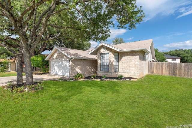 11302 Cedar Park, San Antonio, TX 78249 - view of front of home featuring brick siding, driveway, an attached garage, and roof with shingles
