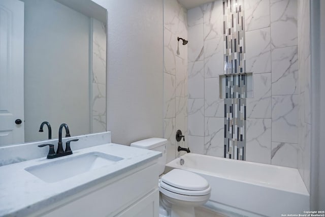 4862 Blue Jasmin, San Antonio, TX 78245 - bathroom featuring toilet, vanity, and  shower combination