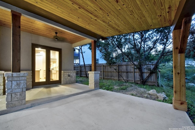 2191 Grandview Frst, Canyon Lake, TX 78133 - view of patio featuring french doors and fence
