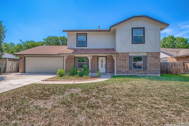 13811 Sunny Gln, San Antonio, TX 78217 - view of front facade featuring an attached garage, brick siding, and concrete driveway