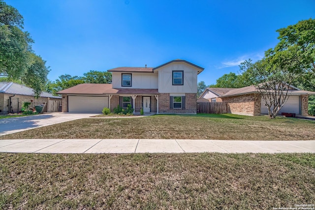 13811 Sunny Gln, San Antonio, TX 78217 - traditional-style home with a garage, brick siding, and driveway