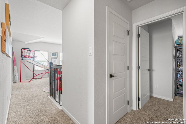 25826 Marigold Oaks, Boerne, TX 78006 - hallway featuring carpet, baseboards, and an upstairs landing