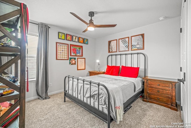 25826 Marigold Oaks, Boerne, TX 78006 - bedroom featuring carpet floors, baseboards, and ceiling fan