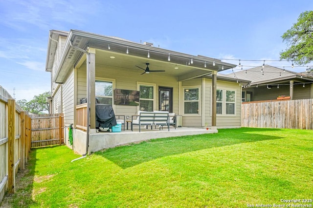 25826 Marigold Oaks, Boerne, TX 78006 - rear view of property featuring a patio area and a ceiling fan