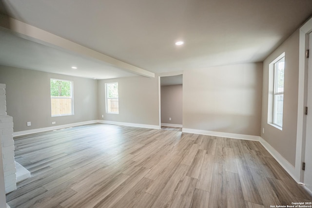 312 Avondale, San Antonio, TX 78223 - spare room with wood finished floors, baseboards, and recessed lighting