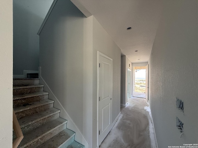 14724 Sycamore Xing, San Antonio, TX 78252 - staircase featuring concrete flooring
