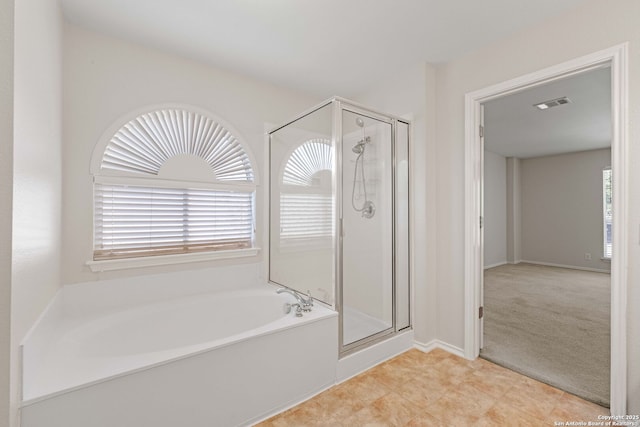 17223 Darlington Run, San Antonio, TX 78247 - full bathroom with a shower stall and a garden tub