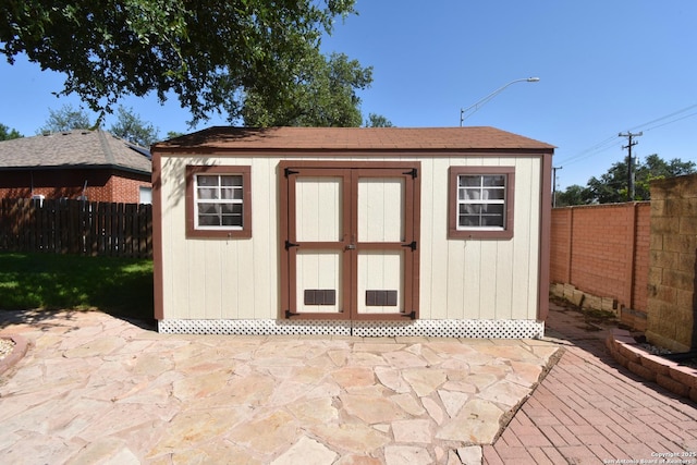15850 Marisa Pl, San Antonio, TX 78247 - view of shed with a fenced backyard