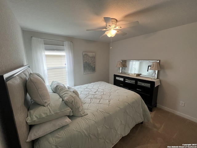 4047 Legend Mdws, New Braunfels, TX 78130 - bedroom featuring light colored carpet, ceiling fan, and baseboards