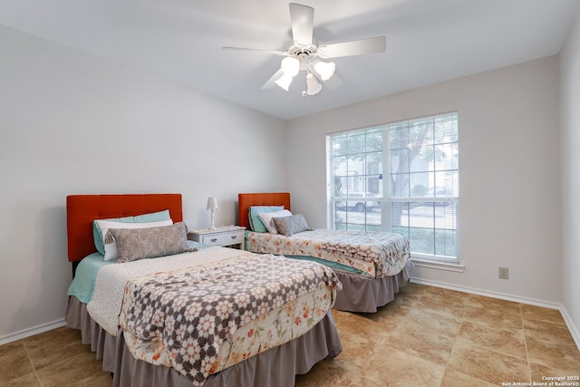 4635 Shavano Birch, San Antonio, TX 78230 - bedroom featuring baseboards and a ceiling fan