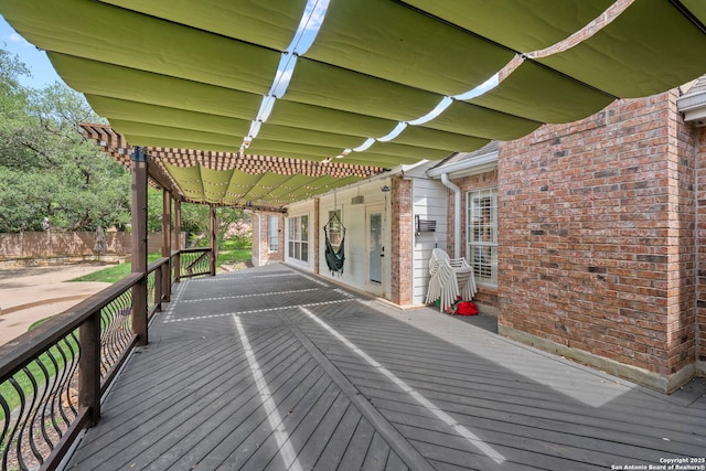 9403 Gardenia Bnd, San Antonio, TX 78266 - wooden terrace with fence