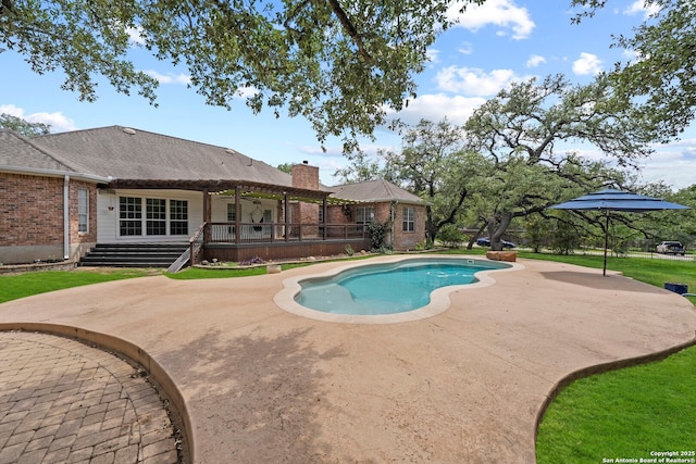 9403 Gardenia Bnd, San Antonio, TX 78266 - outdoor pool with a patio and a deck