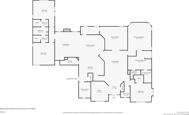 9403 Gardenia Bnd, San Antonio, TX 78266 - floor plan / room layout