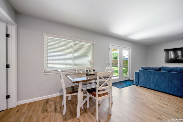 5902 Brambletree, San Antonio, TX 78247 - dining area with light wood-style floors, french doors, and baseboards