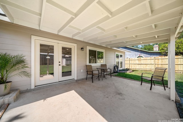 5902 Brambletree, San Antonio, TX 78247 - view of patio / terrace with french doors and fence