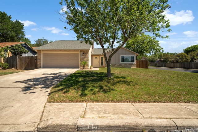 5902 Brambletree, San Antonio, TX 78247 - view of front of home with concrete driveway, an attached garage, and brick siding