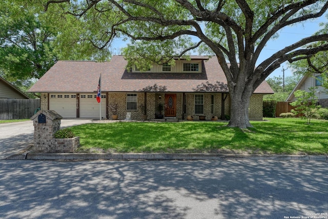 5810 Windvale, Windcrest, TX 78239 - traditional-style home with a garage, concrete driveway, and brick siding