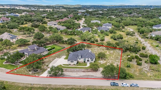 2319 Cascada, Spring Branch, TX 78070 - aerial view of property's location featuring property boundaries highlighted