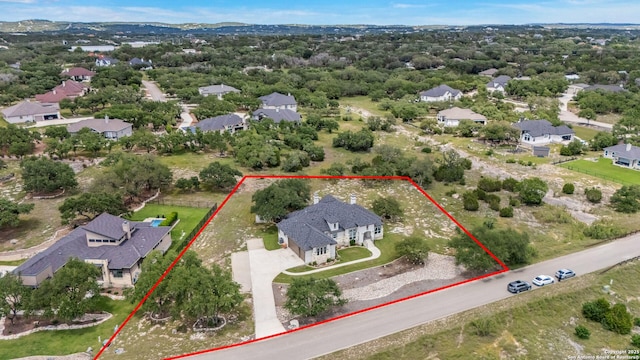 2319 Cascada, Spring Branch, TX 78070 - aerial view of residential area with property boundaries highlighted