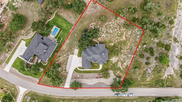 2319 Cascada, Spring Branch, TX 78070 - view from above of property with property boundaries highlighted