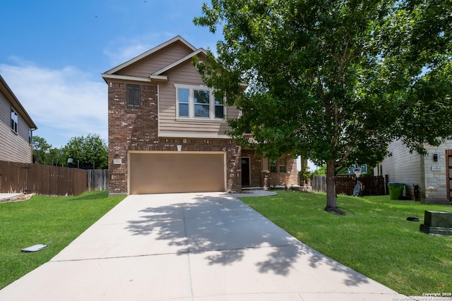 1303 Citlali Sun, San Antonio, TX 78245 - view of front of property featuring brick siding, concrete driveway, and a garage