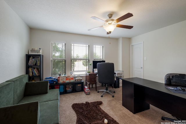 1303 Citlali Sun, San Antonio, TX 78245 - home office with carpet flooring and ceiling fan