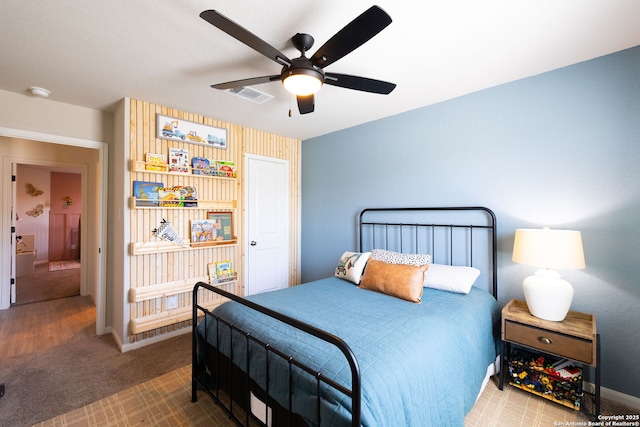 31575 Meander, Bulverde, TX 78163 - carpeted bedroom featuring baseboards and a ceiling fan