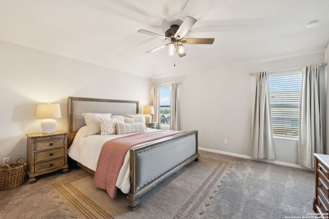 31575 Meander, Bulverde, TX 78163 - bedroom featuring light carpet, ceiling fan, and baseboards