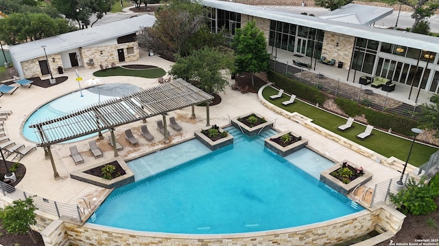 31575 Meander, Bulverde, TX 78163 - community pool with a patio and fence