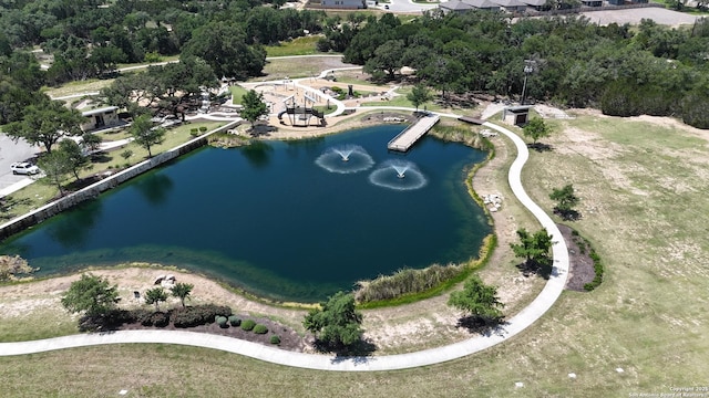 31575 Meander, Bulverde, TX 78163 - aerial view of property and surrounding area with a large body of water