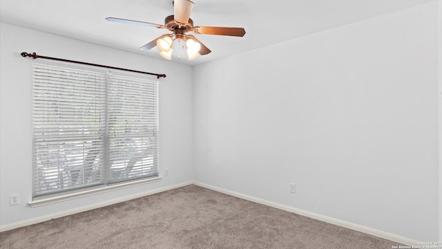 8818 Ash Mdw, Universal City, TX 78148 - empty room with carpet floors, a ceiling fan, and baseboards