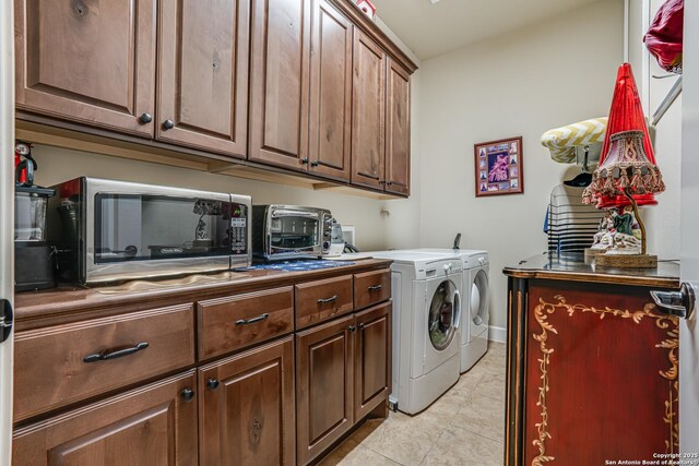 1414 W Bitters # 3, San Antonio, TX 78248 - washroom featuring washer and dryer and light tile patterned floors