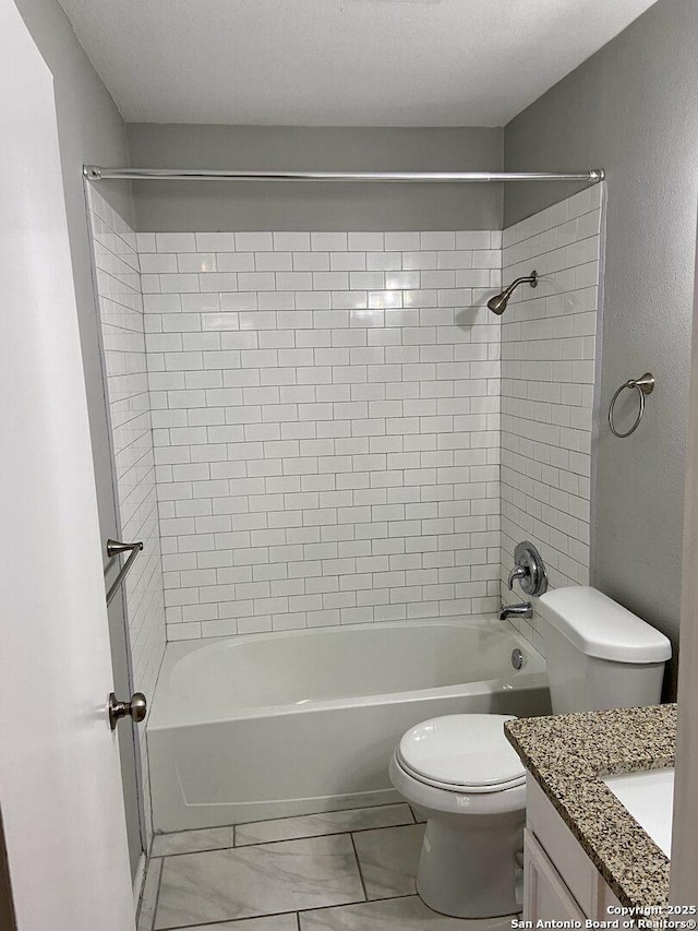 4803 Hamilton Wolfe Rd, San Antonio, TX 78229 - bathroom with toilet, vanity, and shower / bath combination