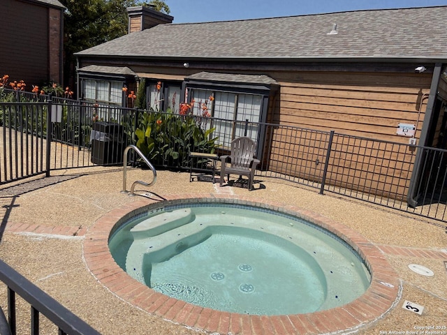 4803 Hamilton Wolfe Rd, San Antonio, TX 78229 - view of swimming pool with fence and a patio