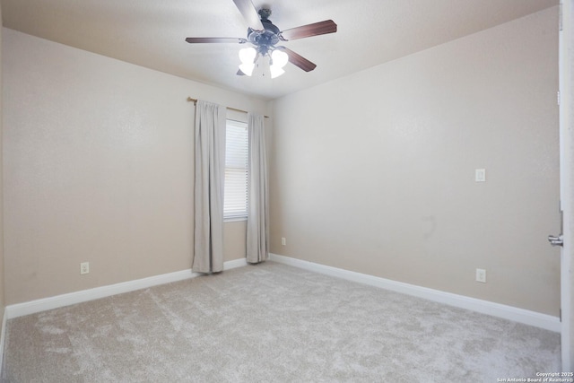 12302 Calvert, Helotes, TX 78023 - empty room with light colored carpet, ceiling fan, and baseboards