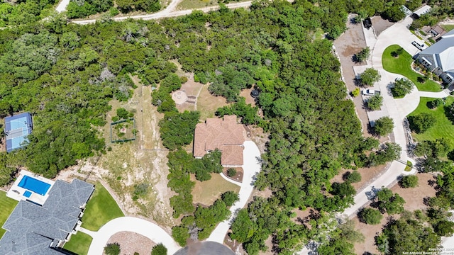 12302 Calvert, Helotes, TX 78023 - bird's eye view of a pool area
