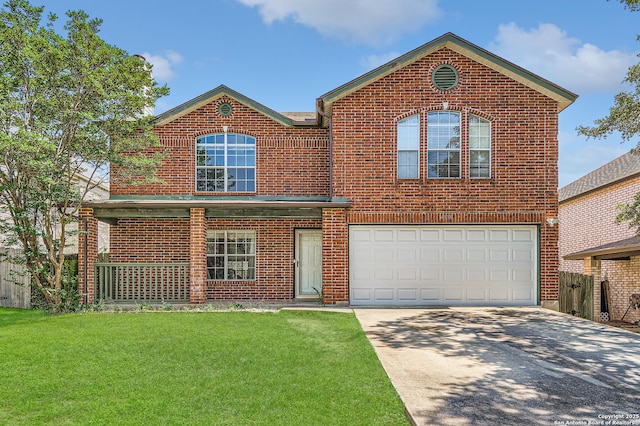 4838 Corian Spgs, San Antonio, TX 78247 - traditional home with brick siding, concrete driveway, and a garage