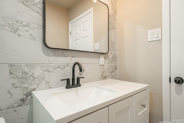 4915 Clark, San Antonio, TX 78223 - bathroom featuring vanity and marble finish floors