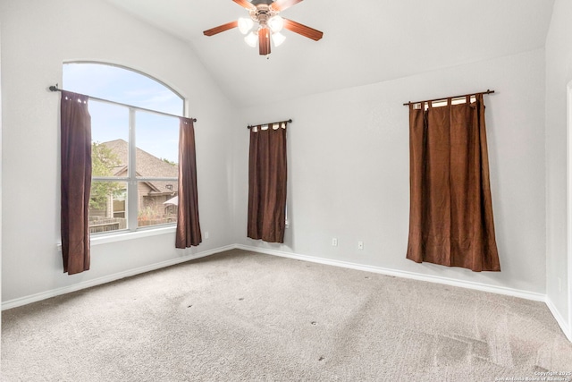 3526 Arroyo Grande, San Antonio, TX 78253 - carpeted spare room with a ceiling fan, vaulted ceiling, and baseboards