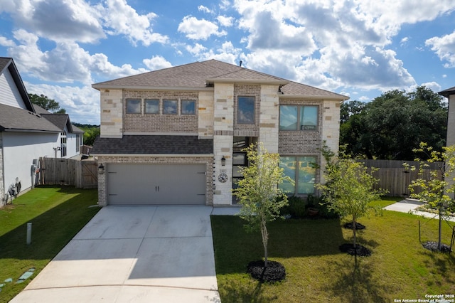 63 Ricadonna, San Antonio, TX 78253 - view of front of property with a garage, driveway, brick siding, and a shingled roof