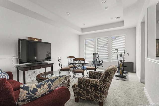 63 Ricadonna, San Antonio, TX 78253 - living room with carpet, baseboards, recessed lighting, and a raised ceiling