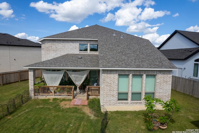 63 Ricadonna, San Antonio, TX 78253 - back of house featuring a shingled roof and brick siding