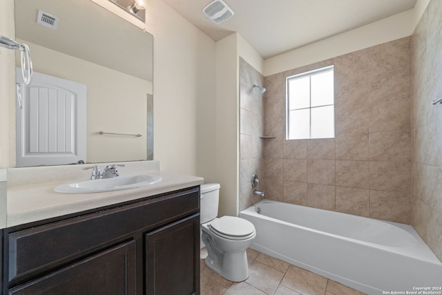 1407 Frio Eagle, San Antonio, TX 78245 - bathroom with tile patterned floors, toilet, tub / shower combination, and vanity