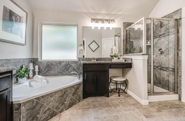 25725 Two Spgs, San Antonio, TX 78255 - bathroom with a stall shower, vanity, and a garden tub