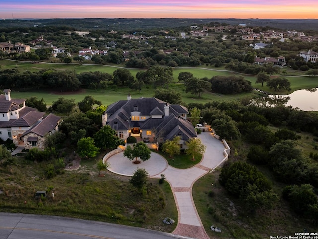 52 Oakland Hls, Boerne, TX 78006 - aerial view at dusk of a water view