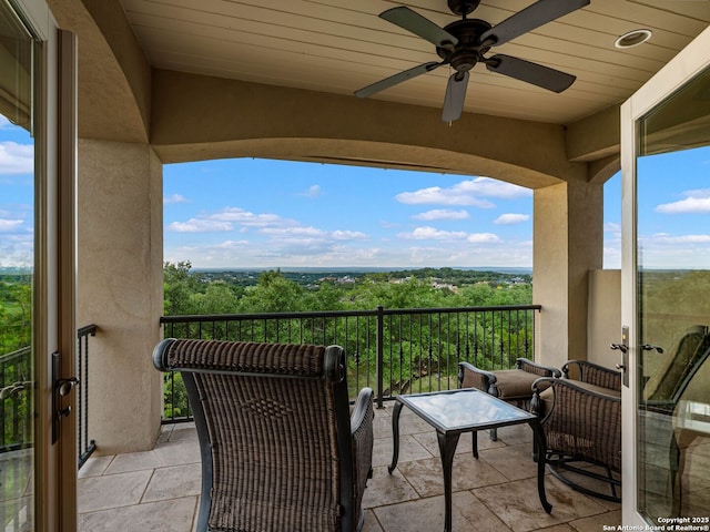 52 Oakland Hls, Boerne, TX 78006 - balcony with a ceiling fan
